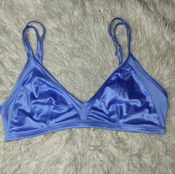 Aerie Strappy Satin Mesh Triangle Bralette Size XL - Picture 4 of 7